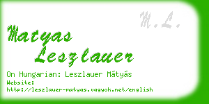 matyas leszlauer business card