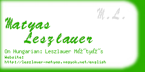 matyas leszlauer business card